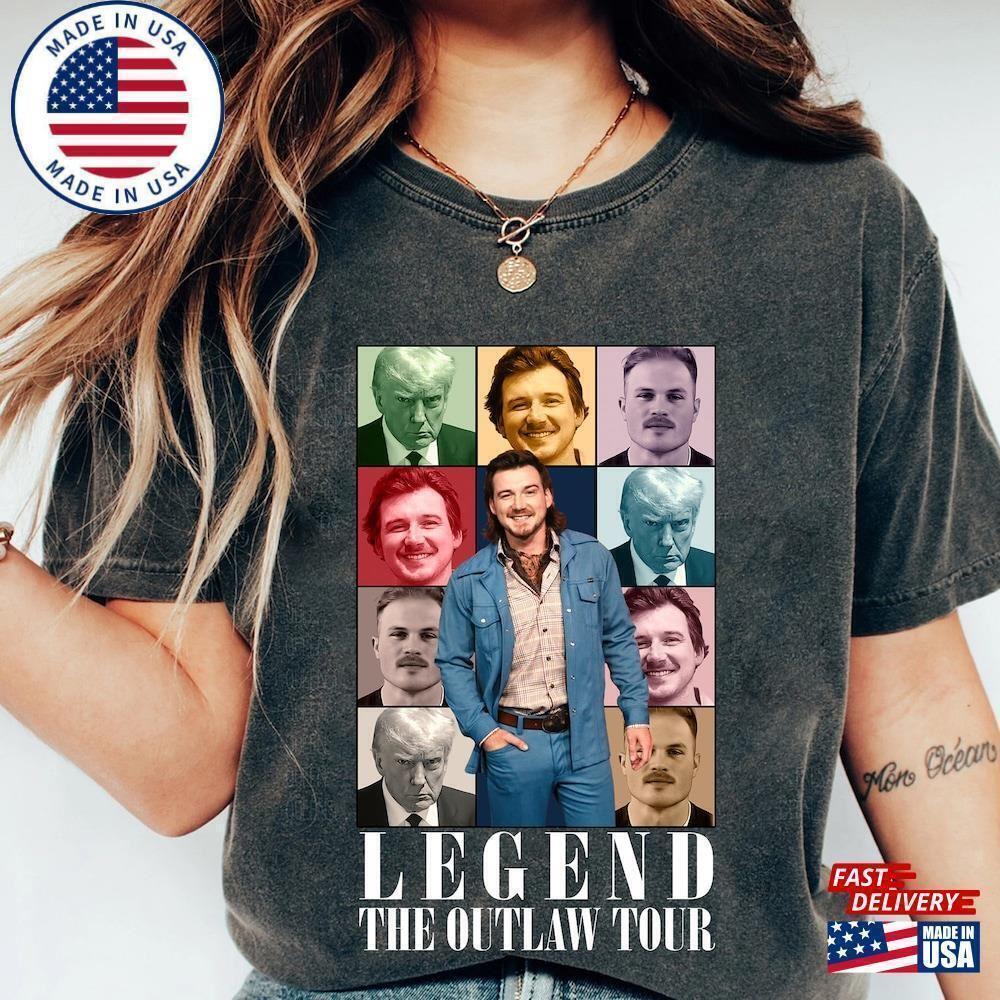 Morgan Mugshot Shirt Legend The Outlaw Tour Mug Shot April Classic Unisex